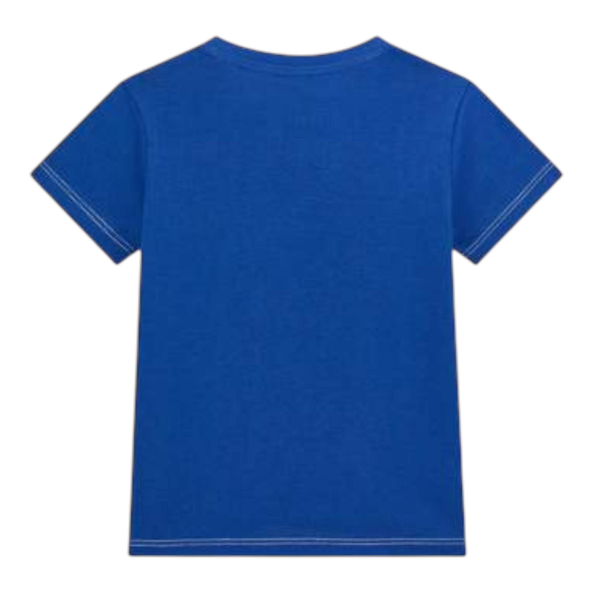 Guess T-Shirt Girocollo Tinta Unita con Stampa per Neonato N5RI02K8HM4N BLU GUESS 