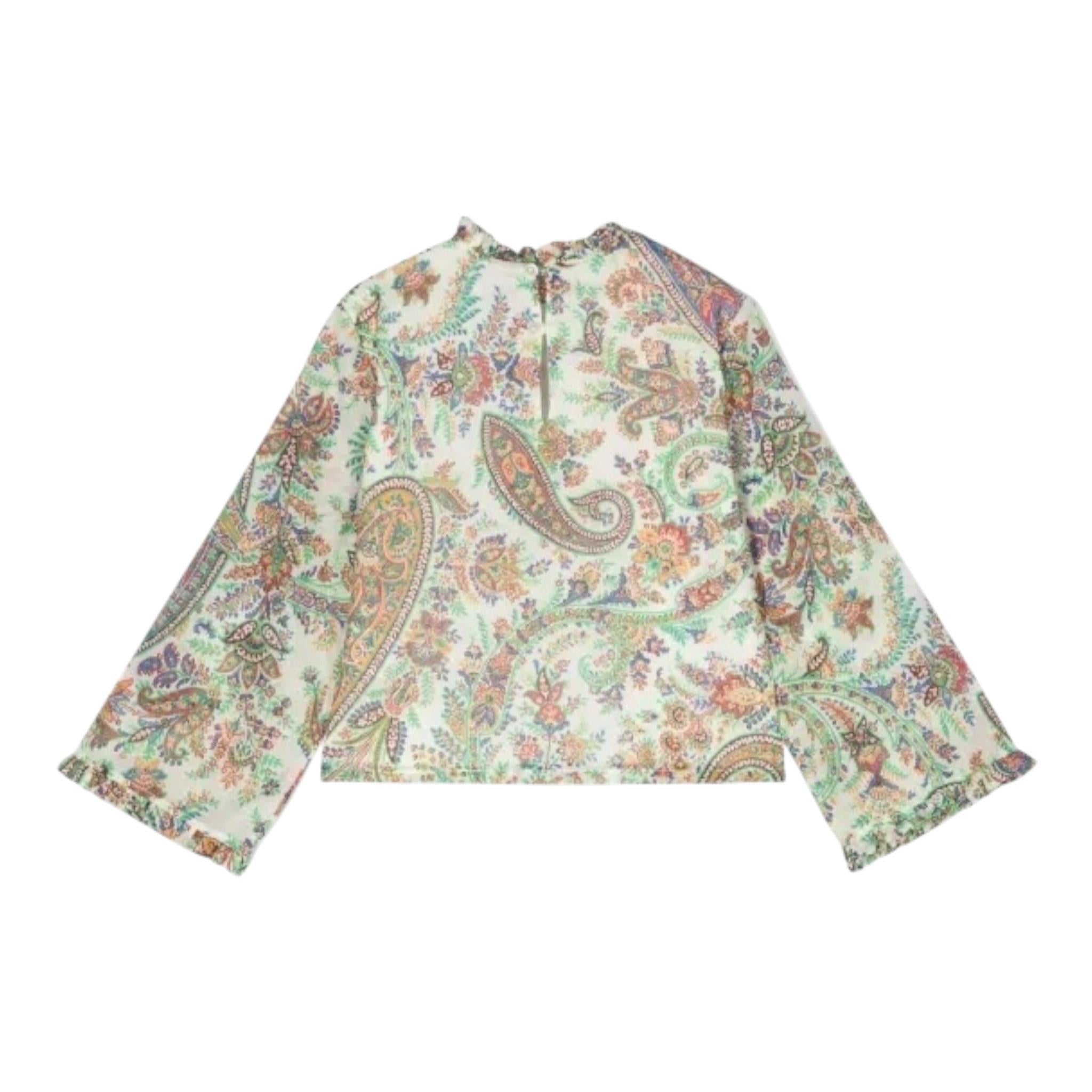Etro Camicia Tinta Unita con Fantasia per Bambina GU5A53 BIANCO ETRO 