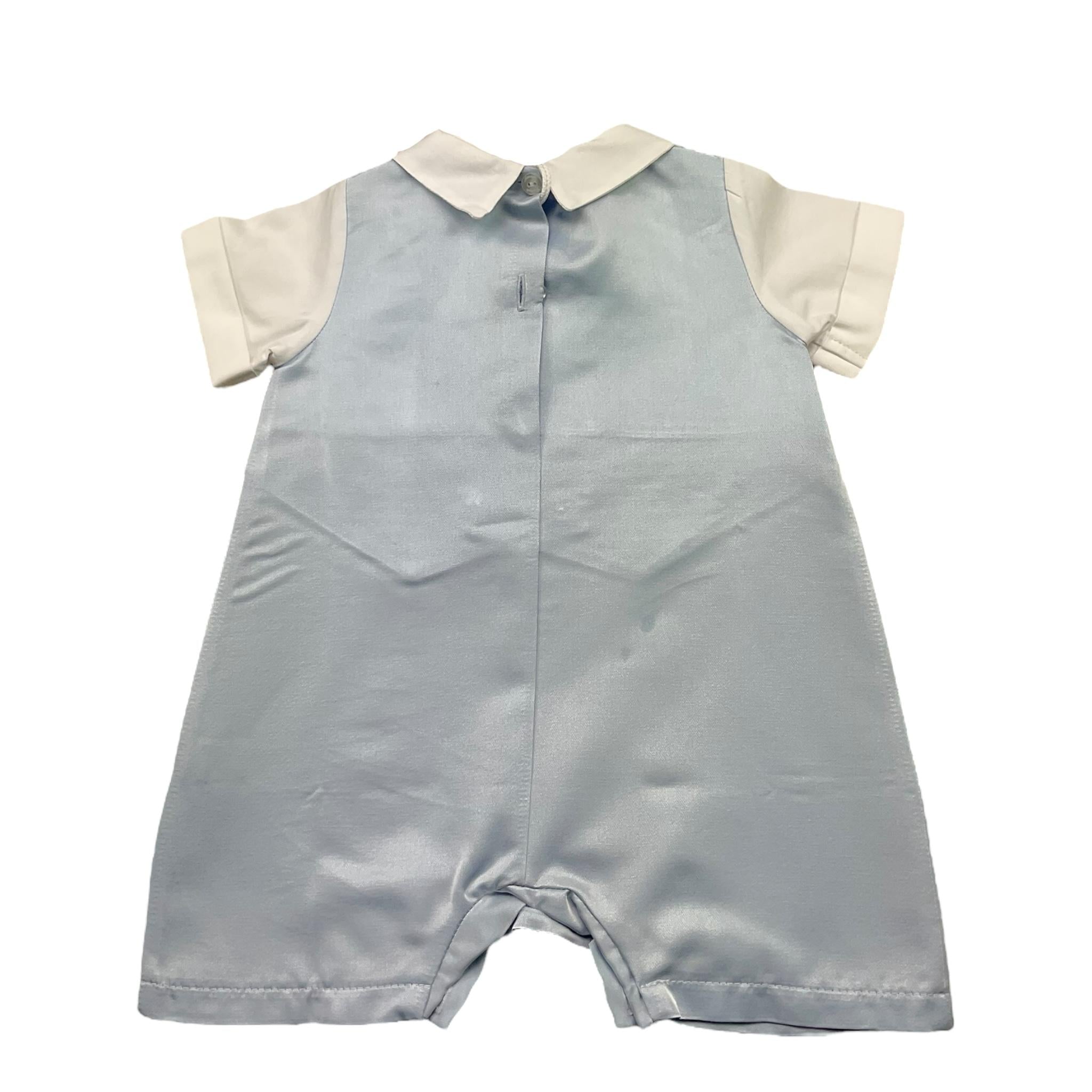 Ninnaoh Pagliaccetto Tinta Unita con Papillions E Finto Gilet per Neonato E23280P AZZURRO NINNAOH 