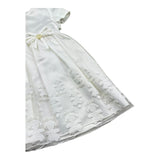 Le Bebe Abito Mezza Manica Tinta Unita con Fiocco per Neonata LBG0799 BIANCO LE BEBE 