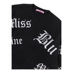 MISS BLUMARINE maglia tinta unita con stampa  Nero per Bambina IF3053 NERO MISS BLUMARINE 
