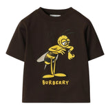 Burberry T-Shirt Girocollo Tinta Unita con Stampa per Neonato B104630 MARRONE BURBERRY 