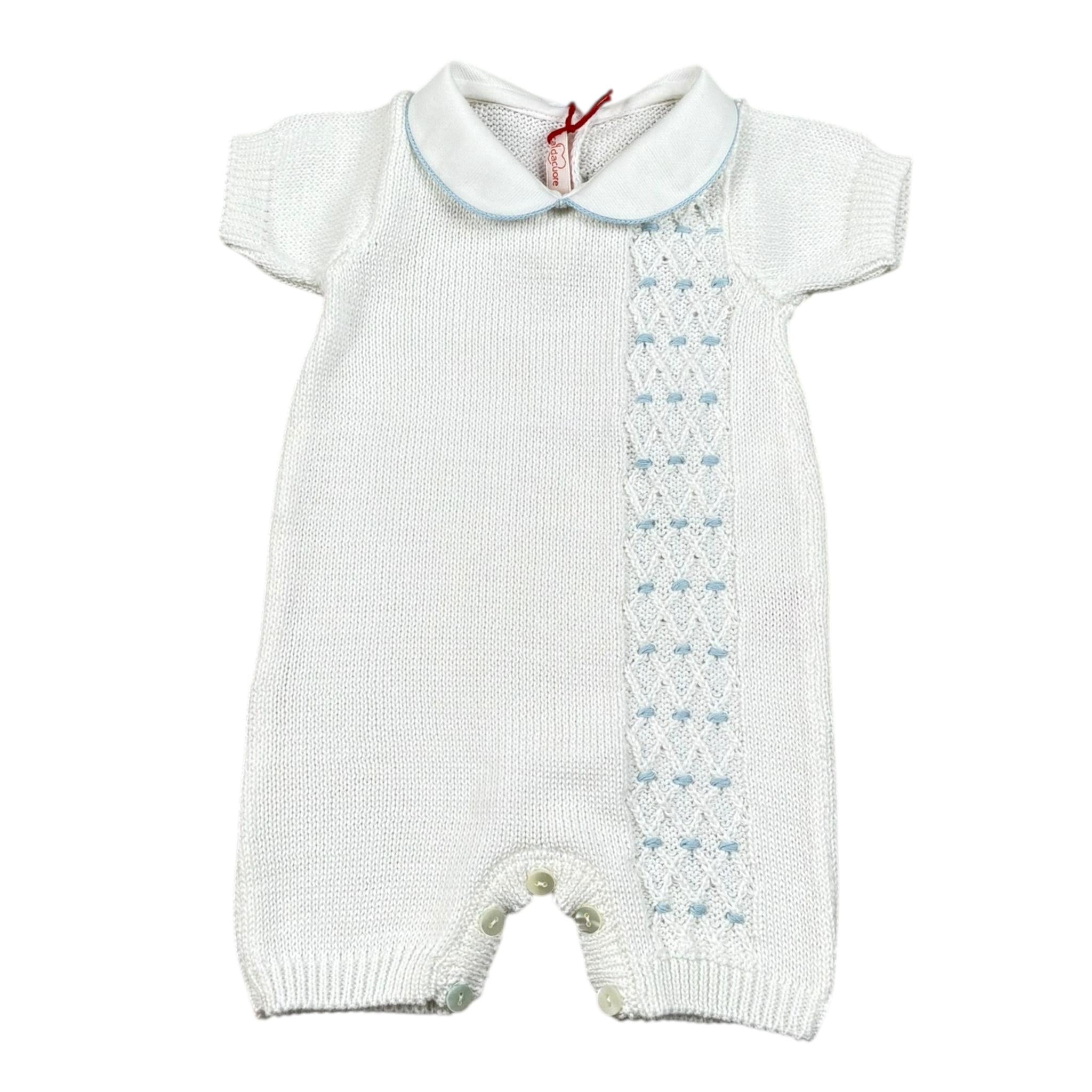 Scaldacuore Pagliaccetto Tinta Unita In Maglia per Neonata PS02PE24 BIANCO SCALDACUORE 