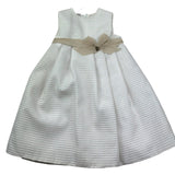 Le Bebe Abito Mezza Manica Tinta Unita con Fiocco per Neonata LBG0632 PANNA LE BEBE 