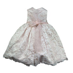 Le Bellissime di Allegra Abito Mezza Manica Tinta Unita con Ricami per Bambina A0435AJ ROSA LE BELLISSIME DI ALLEGRA 