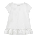 Monnalisa Maxi T-Shirt Girocollo Tinta Unita con Brillantini per Bambina 19E620X BIANCO MONNALISA 