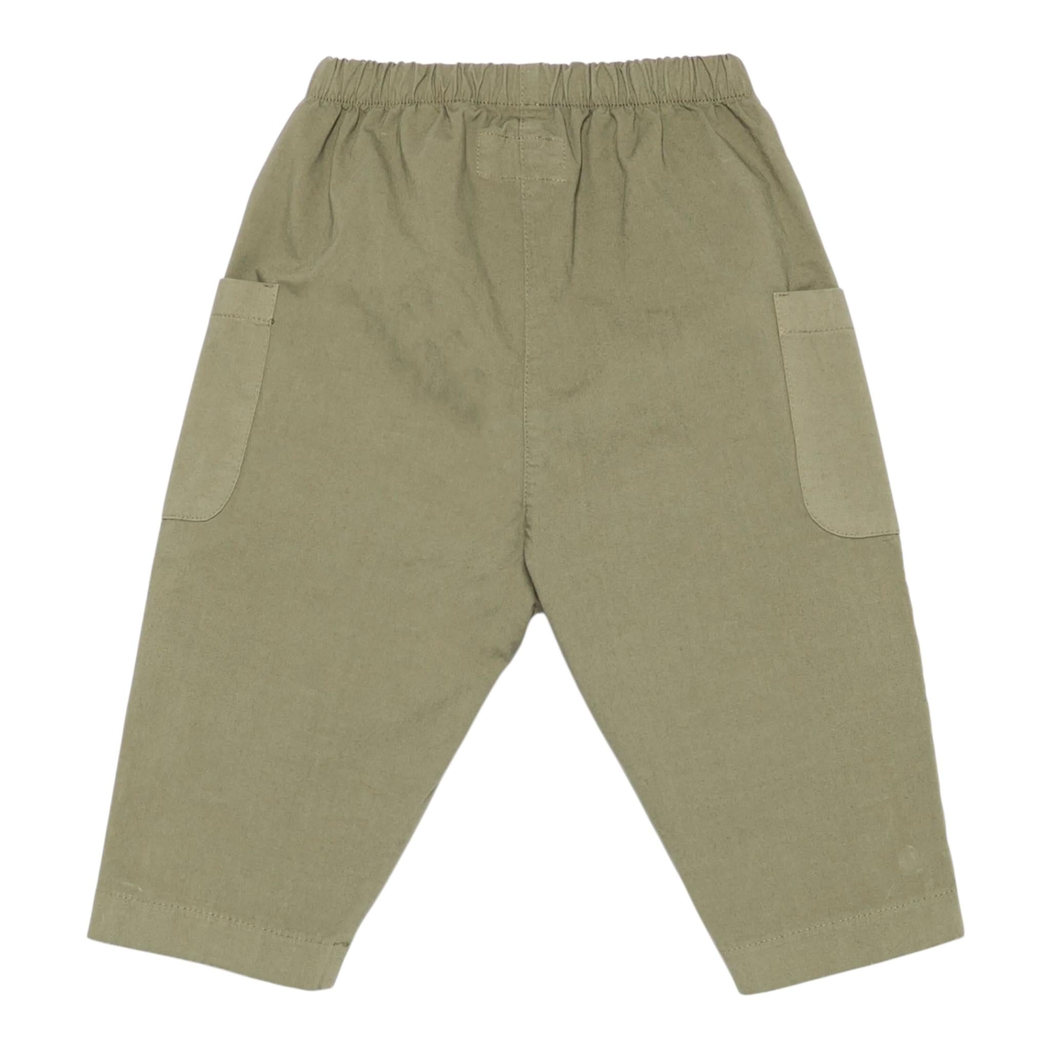 Teddy E Minou Pantalone Tinta Unita con Elastico In Vita per Neonato E25PT010C6035 VERDE TEDDY E MINOU 