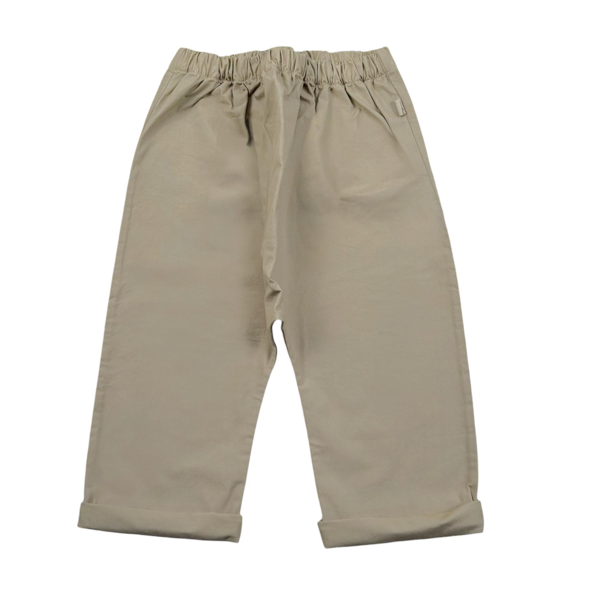 Teddy E Minou Pantalone Tinta Unita con Elastico In Vita per Neonato E25PT007C6035 BEIGE TEDDY E MINOU 