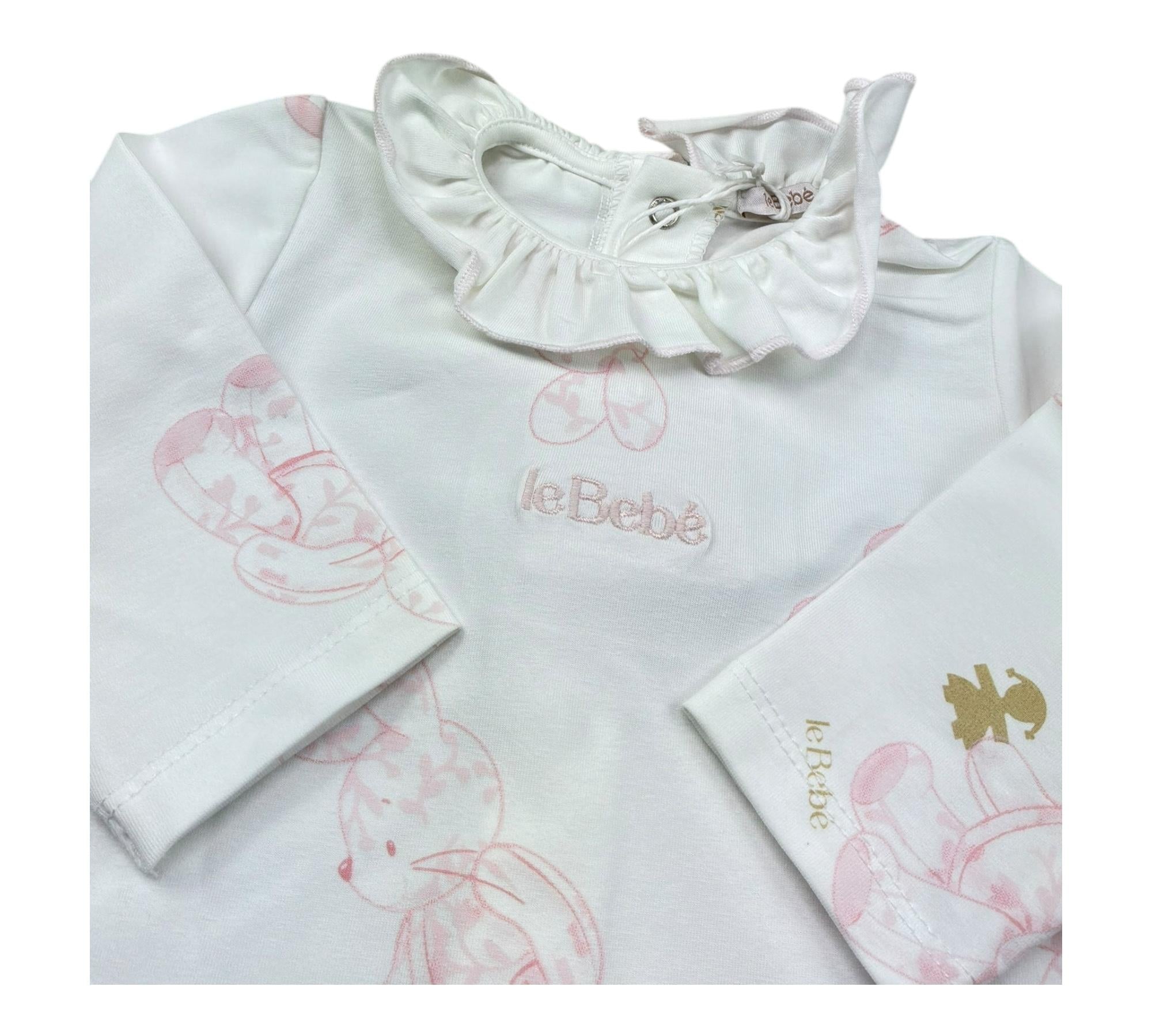 Le Bebe Tutina Manica Lunga Tintaunita per Neonata LBG6285 BIANCO LE BEBE 