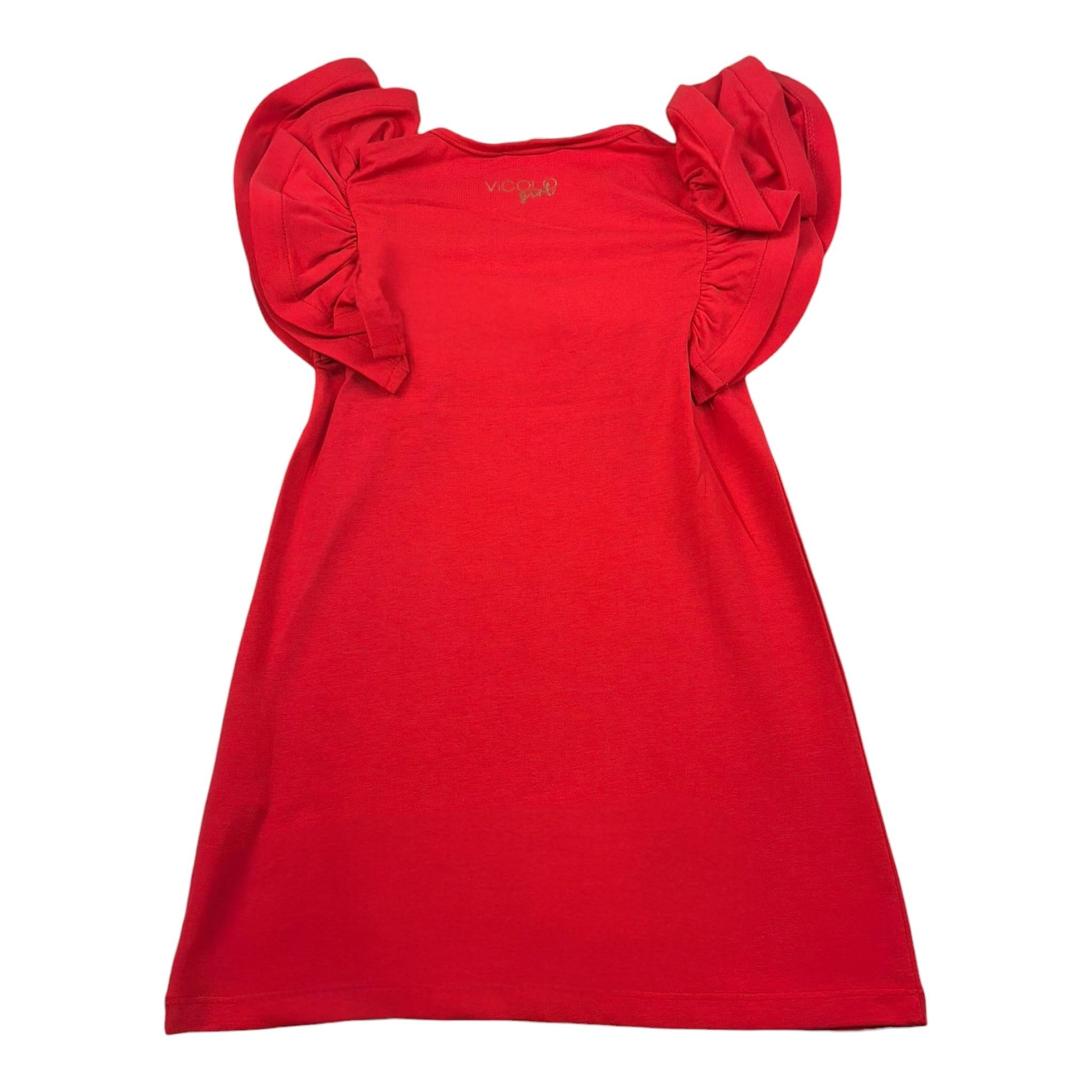 Vicolo Abito Tinta Unita con Rouches per Bambina 3145V00369 ROSSO VICOLO 