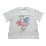 M+E' T-Shirt Girocollo Tinta Unita con Stampa per Neonata UE1861X BIANCO M+E' 