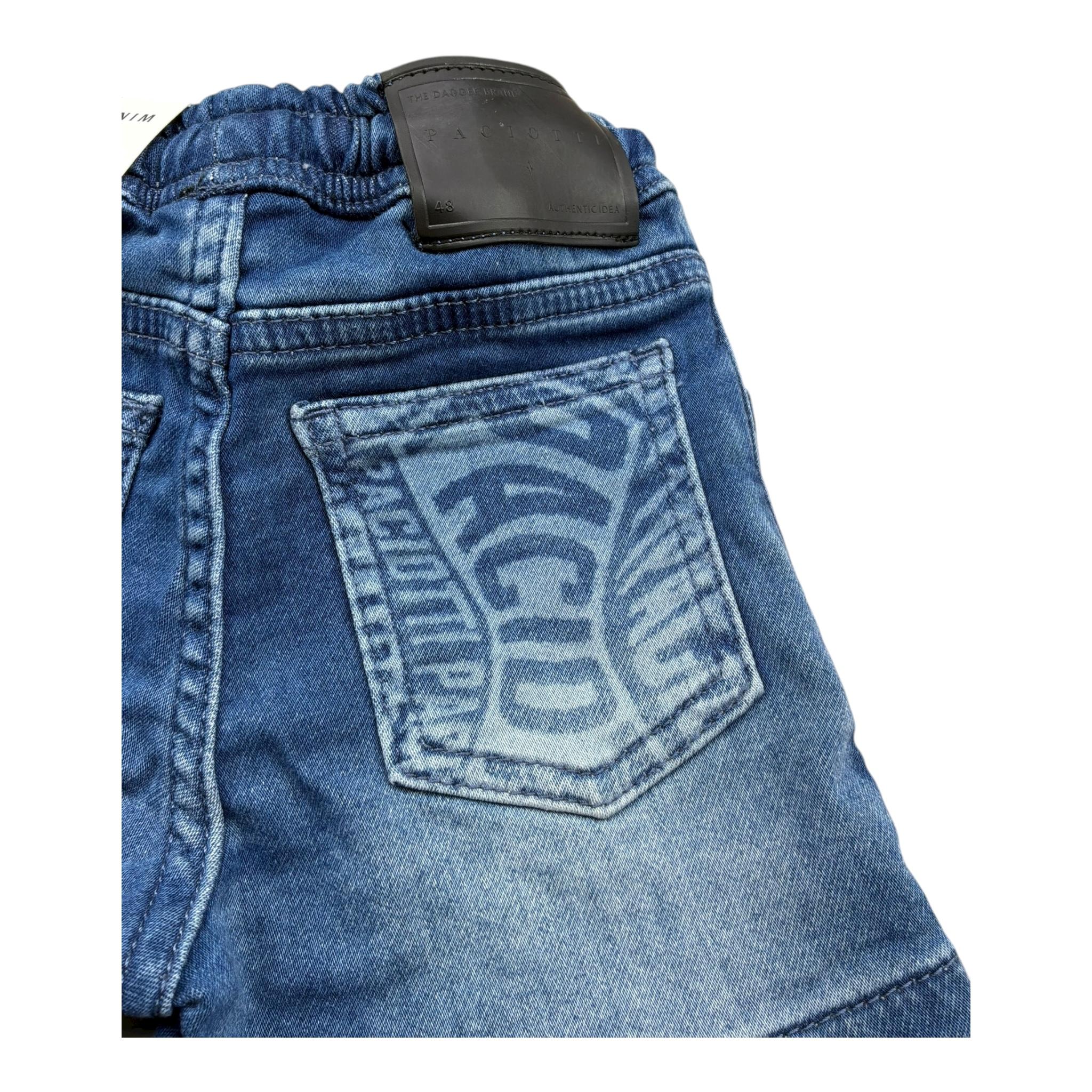 Cesare Paciotti Bermuda In Denim Tinta Unita con Elastico In Vita per Neonato BMP5101BN BLU CESARE PACIOTTI 