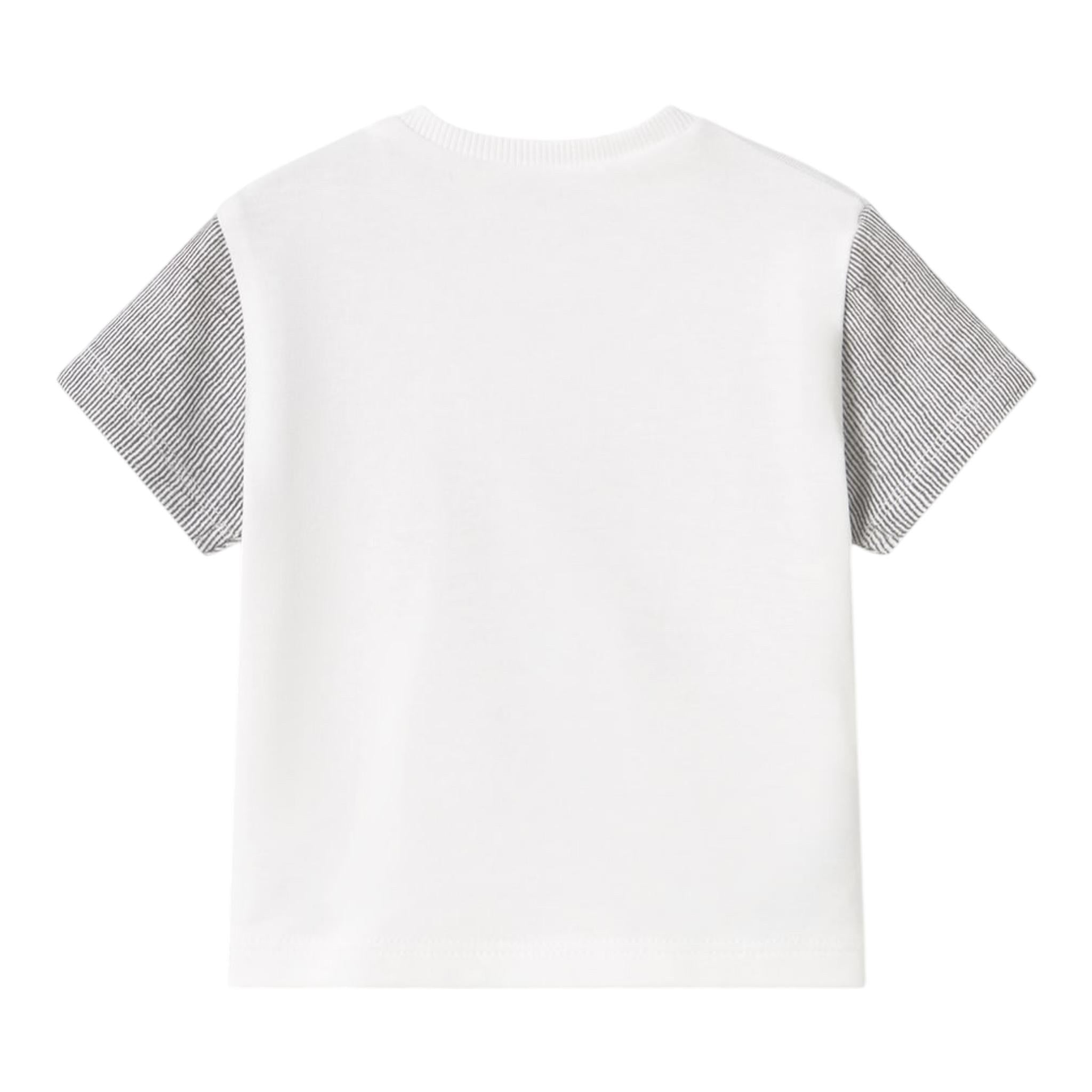 Mayoral T-Shirt Girocollo Tinta Unita con Stampa In Contrasto per Neonato 1037 BIANCO MAYORAL 