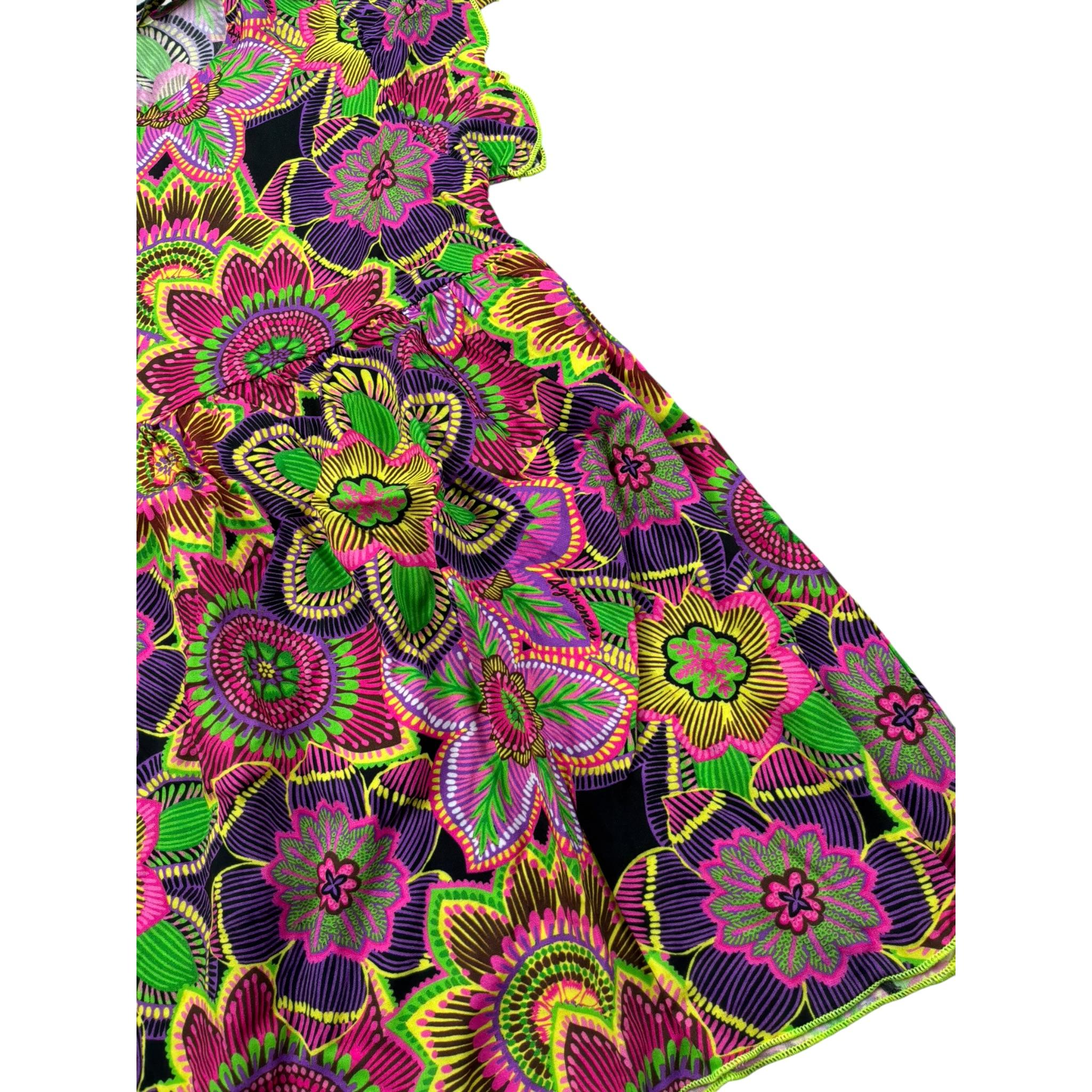 4Giveness Abito Tinta Unita con Fantasia per Neonata FGCN3961 VIOLA 4GIVENESS 