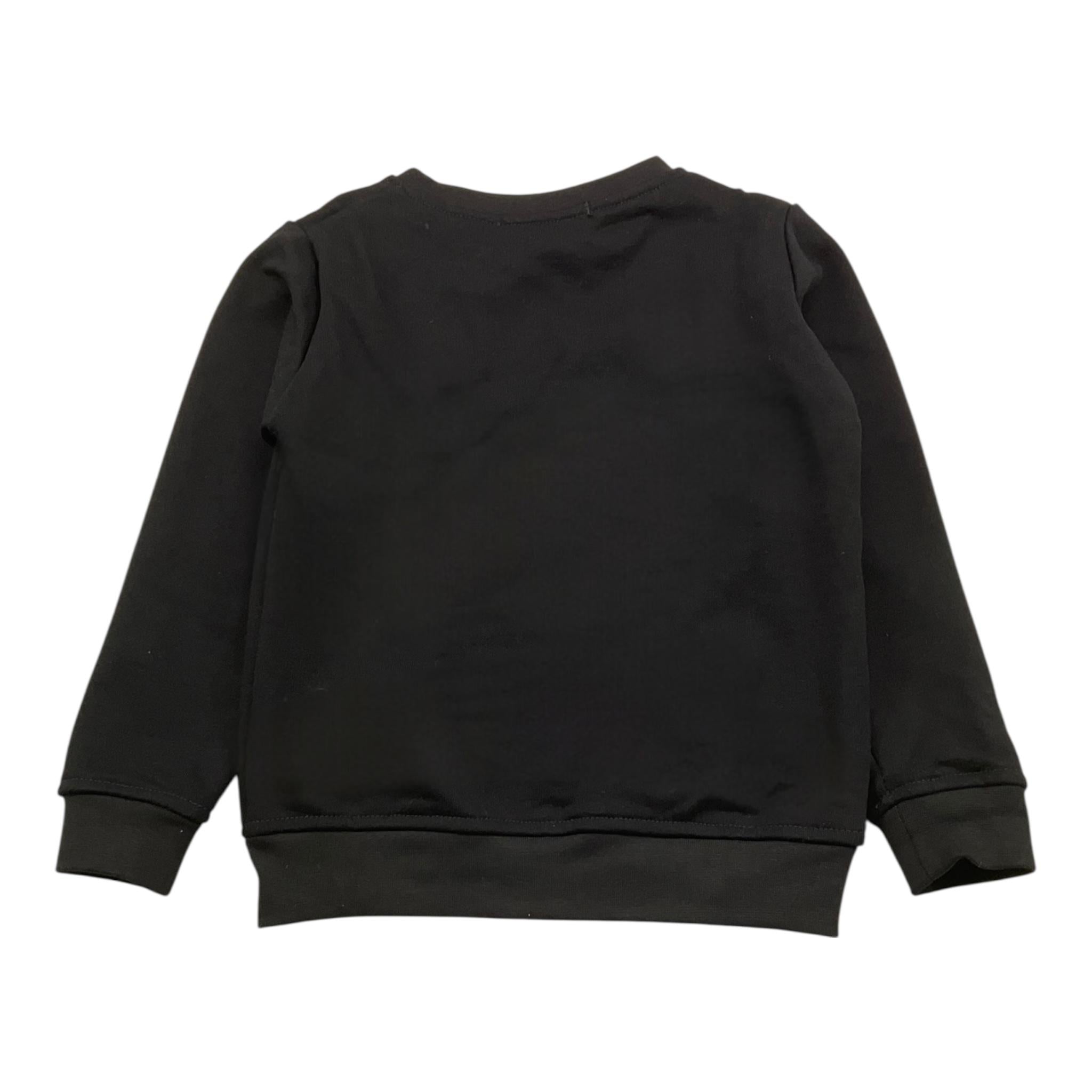 MOUSSE felpa tinta unita girocollo con stampa Nero per Bambina HKFG362B NERO MOUSSE 