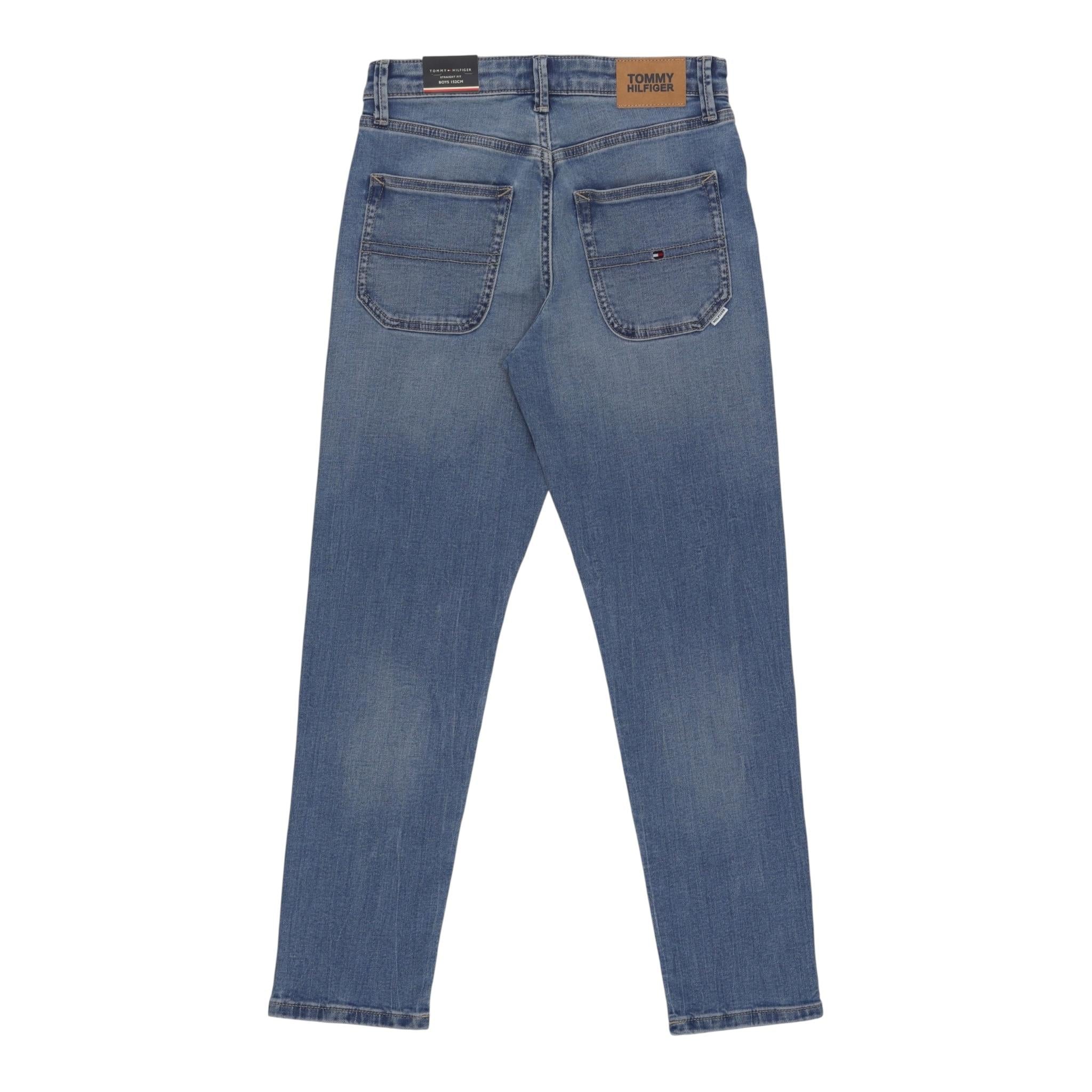 TOMMY HILFIGER jeans tinta unita con girovita regolabile Azzurro per Bambino KB0KB09039X AZZURRO TOMMY HILFIGER 