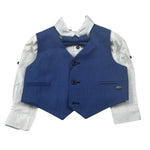 Les Gamins Completo 3 Pezzi Gilet-Camicia-Papillon per Neonato LGMP305512 BLU LES GAMINS 