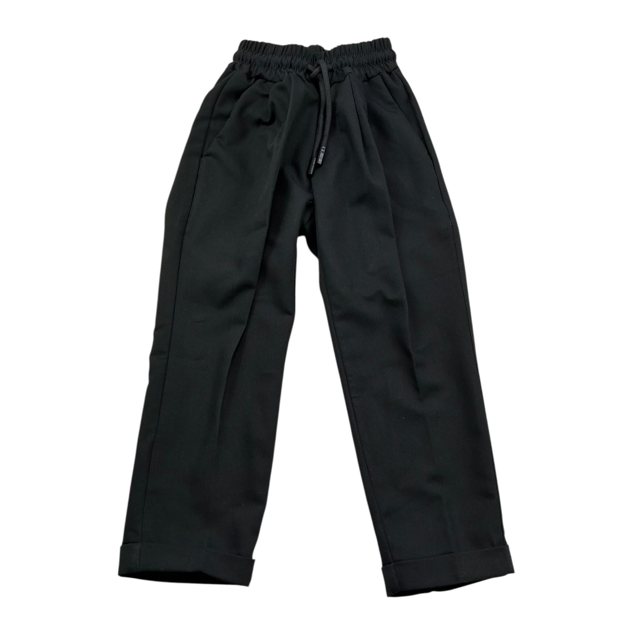 Make Pantalone Tinta Unita con Elastico In Vita per Neonato FD922 NERO MAKE 
