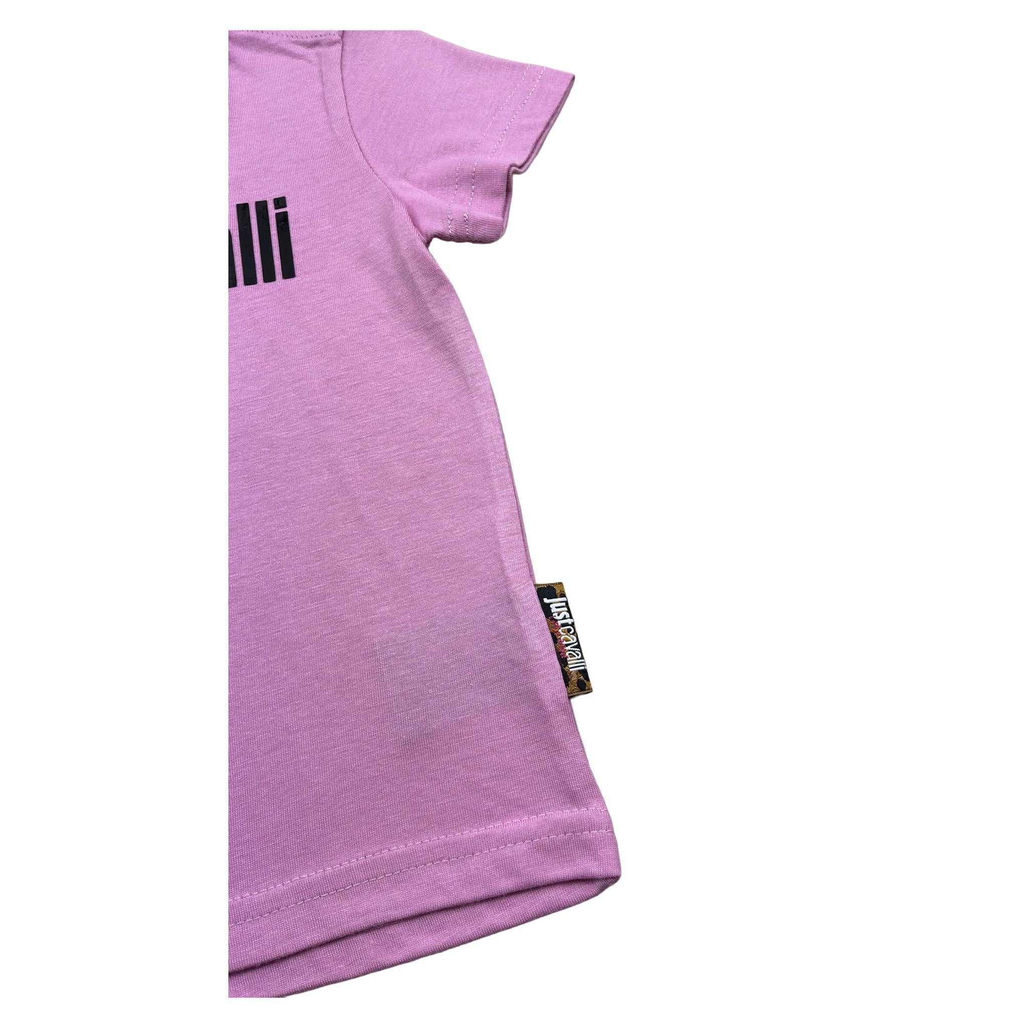 Just Cavalli T-Shirt Girocollo Tinta Unita con Logo per Neonata JIP26029TS ROSA JUST CAVALLI 