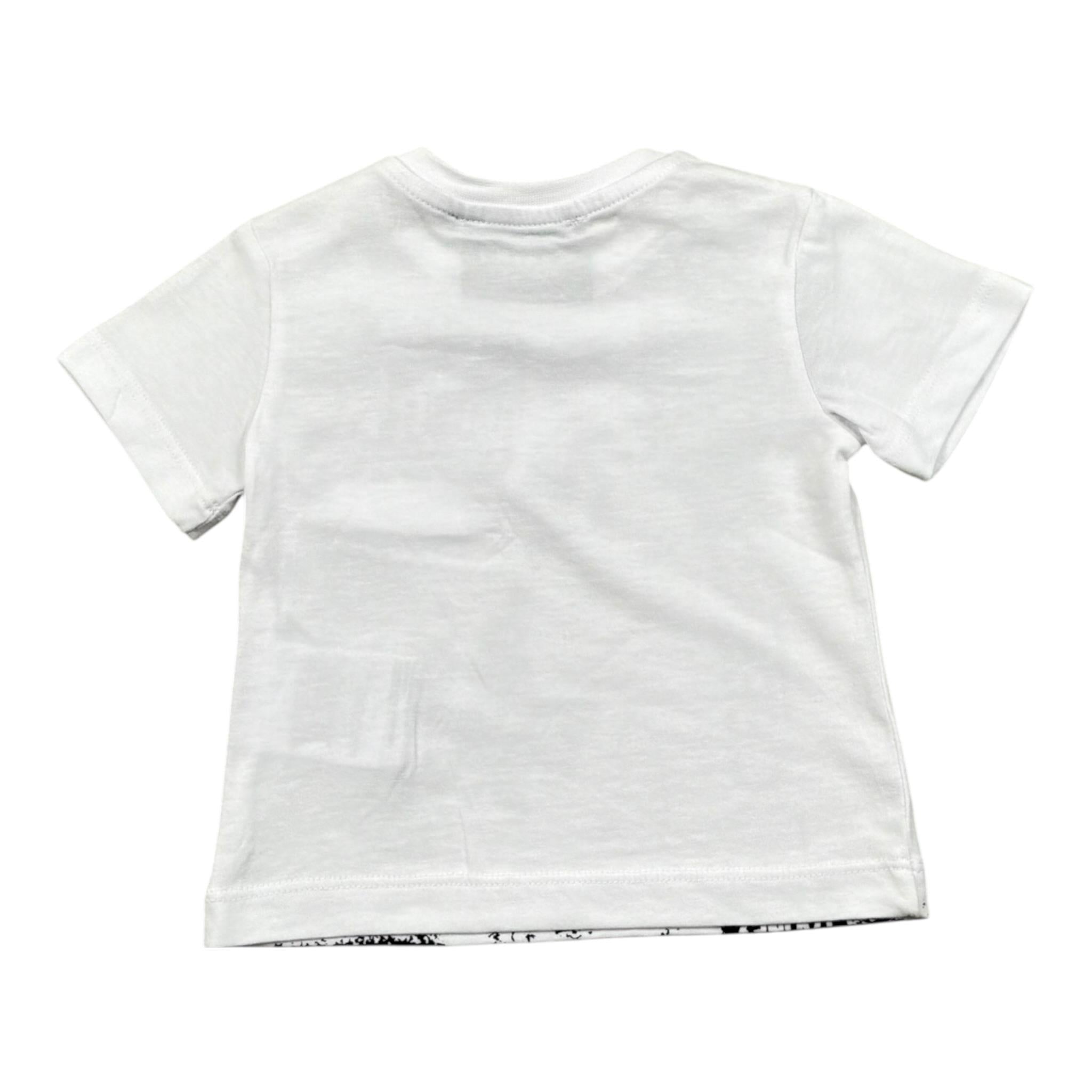 Iceberg T-Shirt Girocollo Tinta Unita con Stampe In Contrasto per Neonato TSICE5123BXX BIANCO ICEBERG 