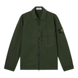Stone Island Camicia Manica Lunga Tinta Unita con Zip per Bambino K1S161200001 VERDE STONE ISLAND 