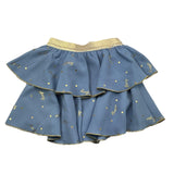 LIU JO gonna tinta unita con stampe logo Azzurro per Bambina KF4050 AZZURRO LIU JO 