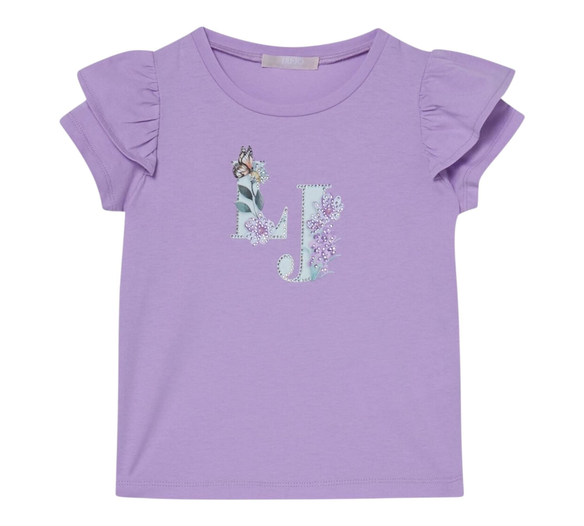 Liu Jo T-Shirt Tinta Unita con Brillantini per Bambina KA5092X GLICINE LIU JO 