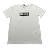 Just Cavalli T-Shirt Girocollo tinta unita con Stampa Bianco per Bambino JMTS002 BIANCO JUST CAVALLI 