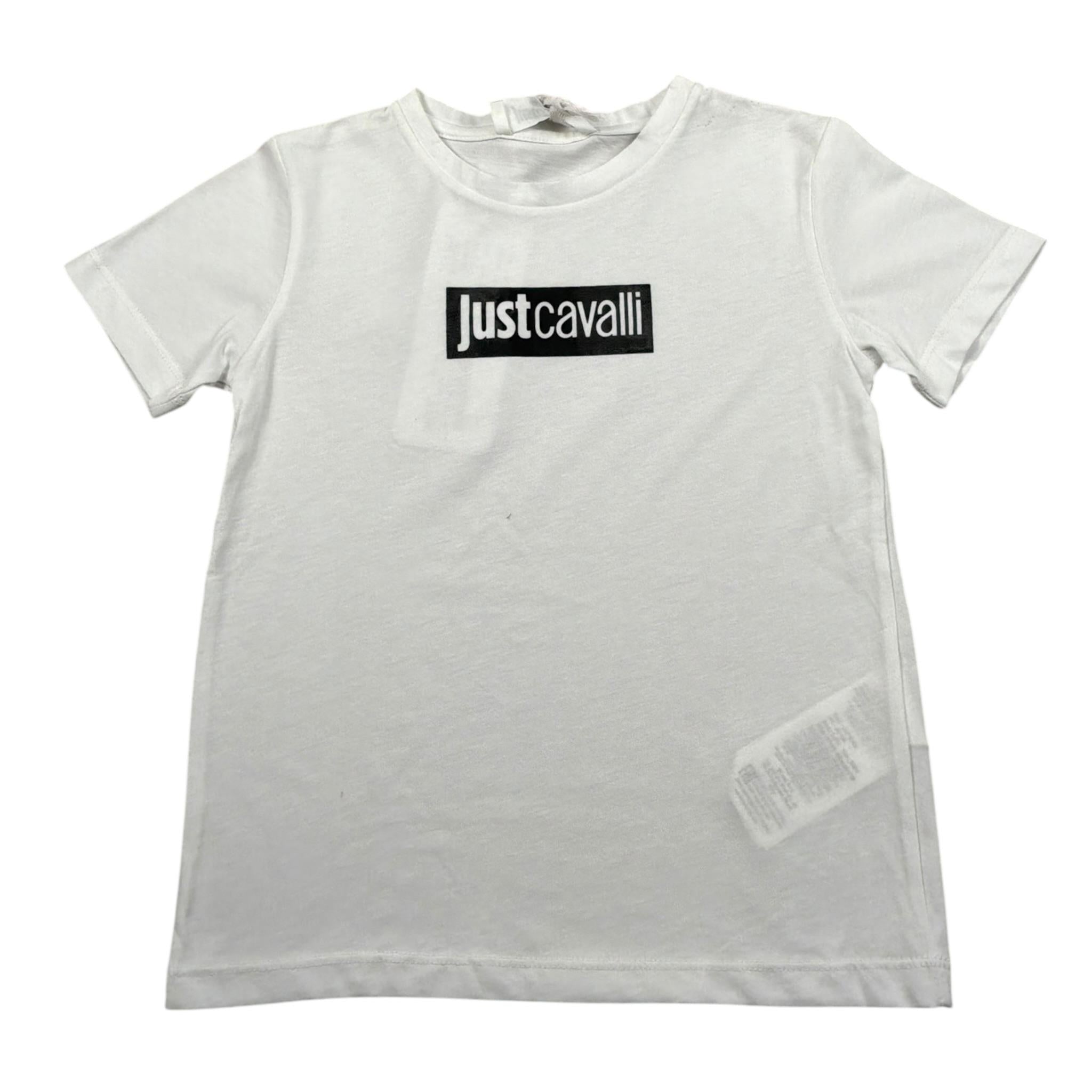 Just Cavalli T-Shirt Girocollo tinta unita con Stampa Bianco per Bambino JMTS002 BIANCO JUST CAVALLI 