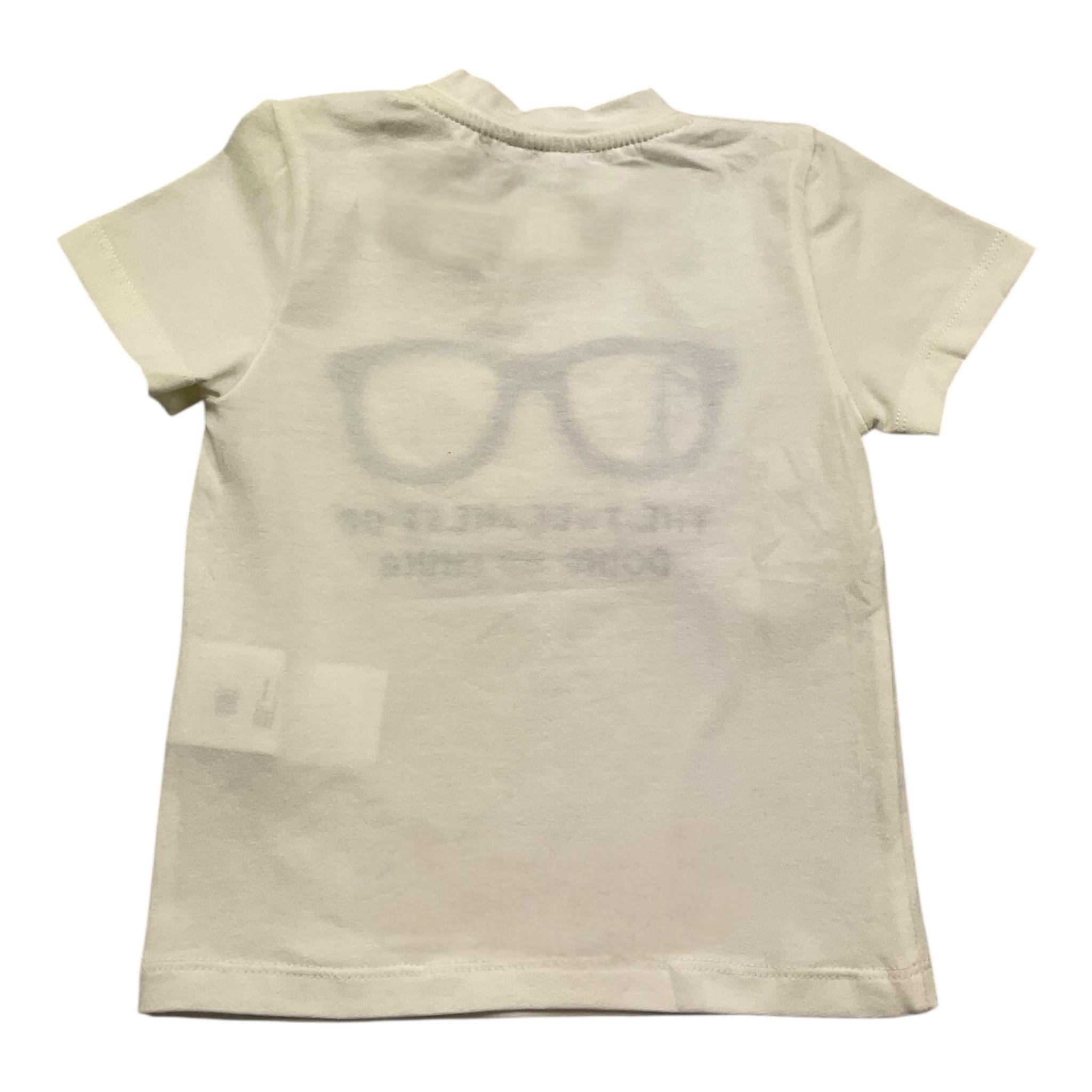 M+E' T.Shirt Girocollo Tinta Unita con Stampe per Bambino UEM0557J PANNA M+E' 