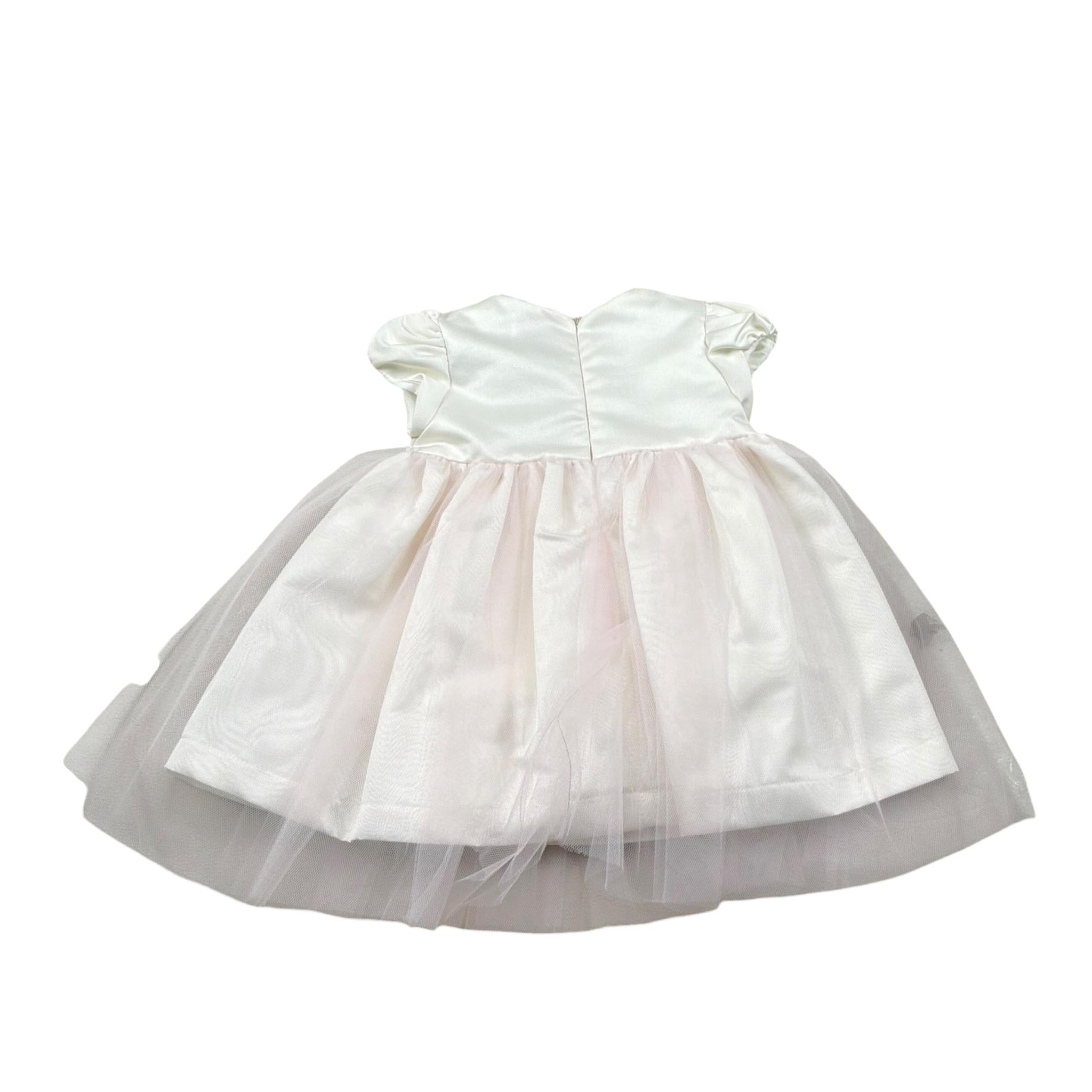 Magil Abito Cerimonia Tinta Unita con Tulle per Neonata FN30156 BIANCO MAGIL 
