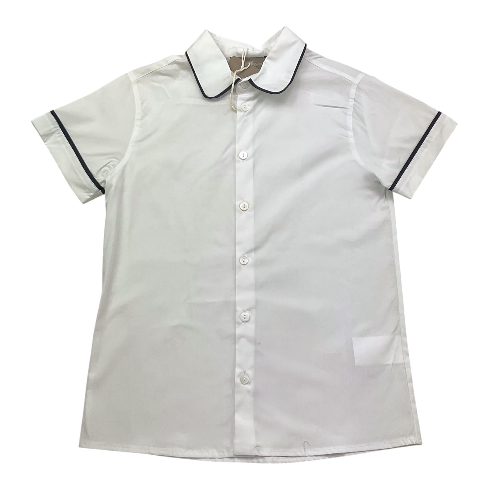 Little Bear Camicia Tinta Unita con Profili In Contrasto per Bambino 8211 BIANCO/BLU LITTLE BEAR 