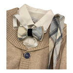 BABY A. completo 4 pezzi camicia-giacca-pantalone-papillon Beige per Neonato A2902 BEIGE BABY A. 