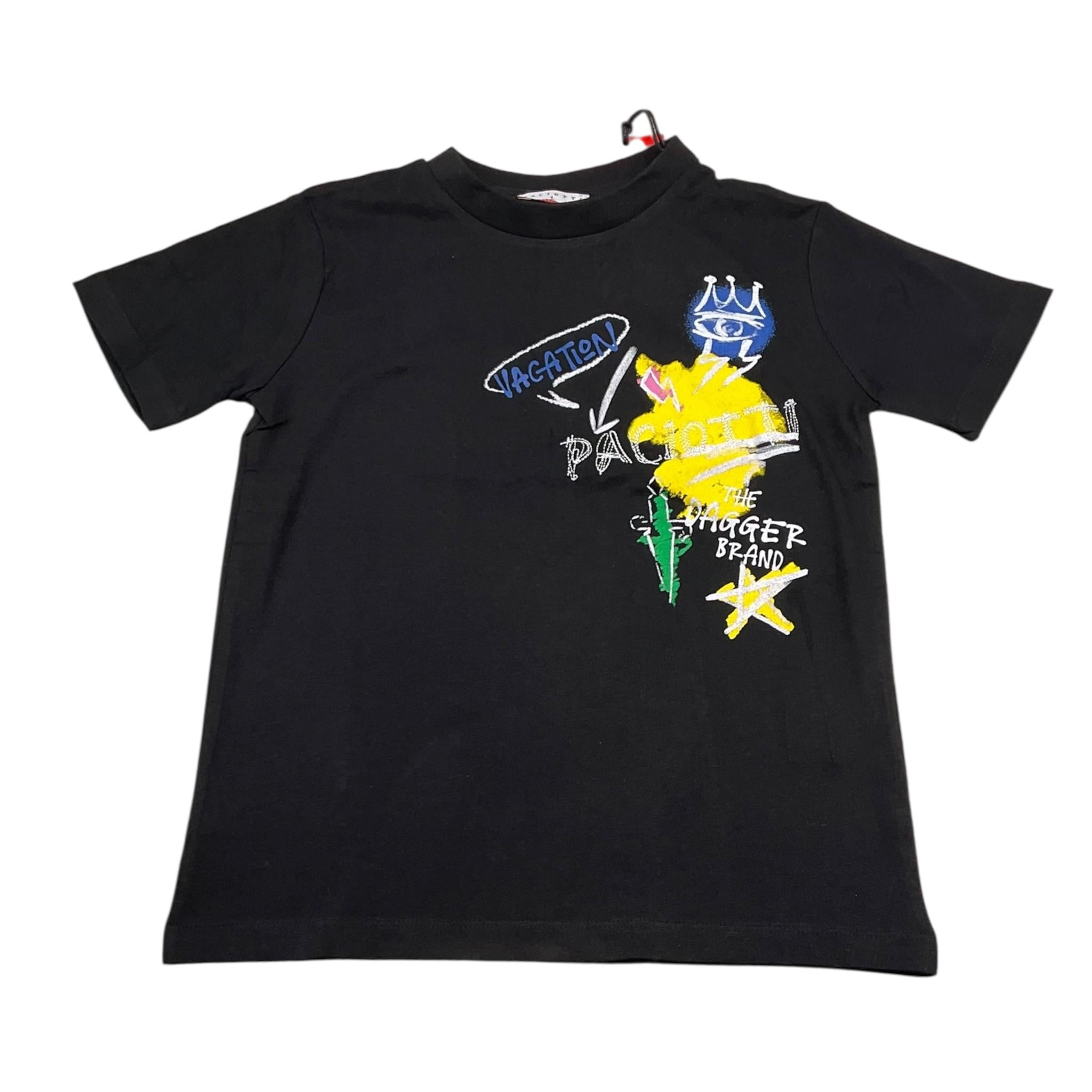 Cesare Paciotti T-Shirt Girocollo Tinta Unita con Stampa per Bambino TSP5106J NERO CESARE PACIOTTI 