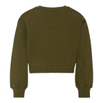 MARC JACOBS felpa chiusa girocollo tinta unita con stampa logo brillantinata Verde per Bambina W60263 VERDE MARC JACOBS 