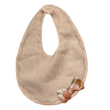 Barcellino Bavetta Tinta Unita con Cuciture In Contrasto per Neonata 121508 ROSA BARCELLINO 