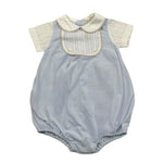 La Stupenderia Pagliaccetto Bicolore con Colletto per Neonata TBTT57 AZZURRO LA STUPENDERIA 