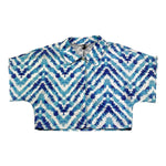 Janice Camicia Mezza Manica Modello Crop Tinta Unita con Fantasia per Bambina JN492R BIANCO JANICE 