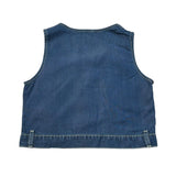 Lu Lu By Miss Grant Gilet In Denim Tinta Unita per Bambina LL3413X BLU LU LU BY MISS GRANT 