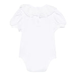 Monnalisa Body Tinta Unita Mezza Manica con Rouches per Neonata 37E300 BIANCO MONNALISA 