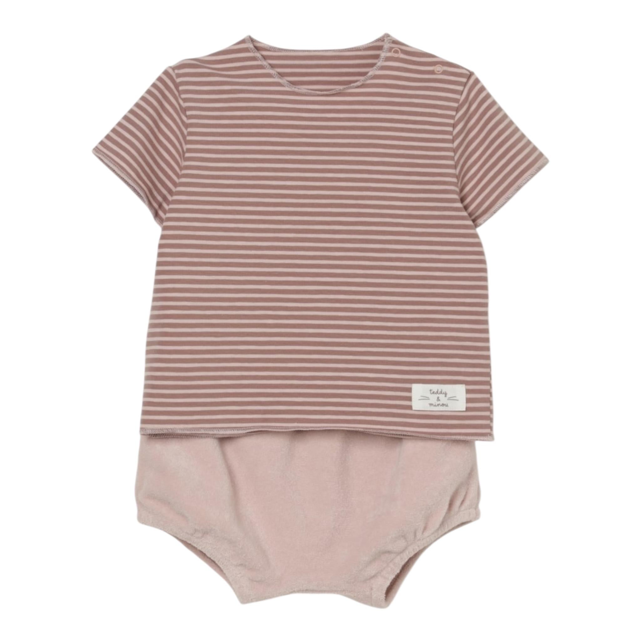 Teddy E Minou Completo 2 Pezzi T-Shirt-Culotte per Neonata E24CP062M1031 ROSA TEDDY E MINOU 