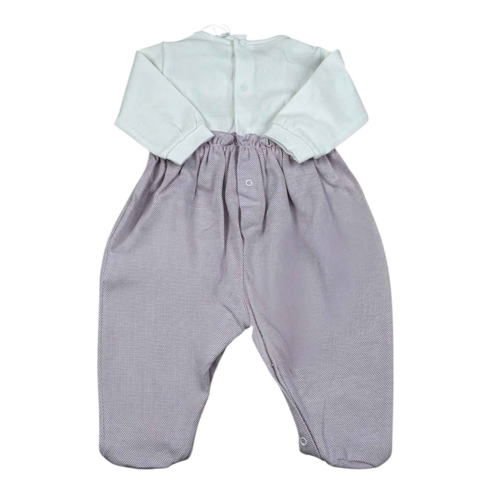 Lalalu' Tutina Bicolore con Applicazione Fiocco per Neonata TJL13P BIANCO/ROSA LALALU' 
