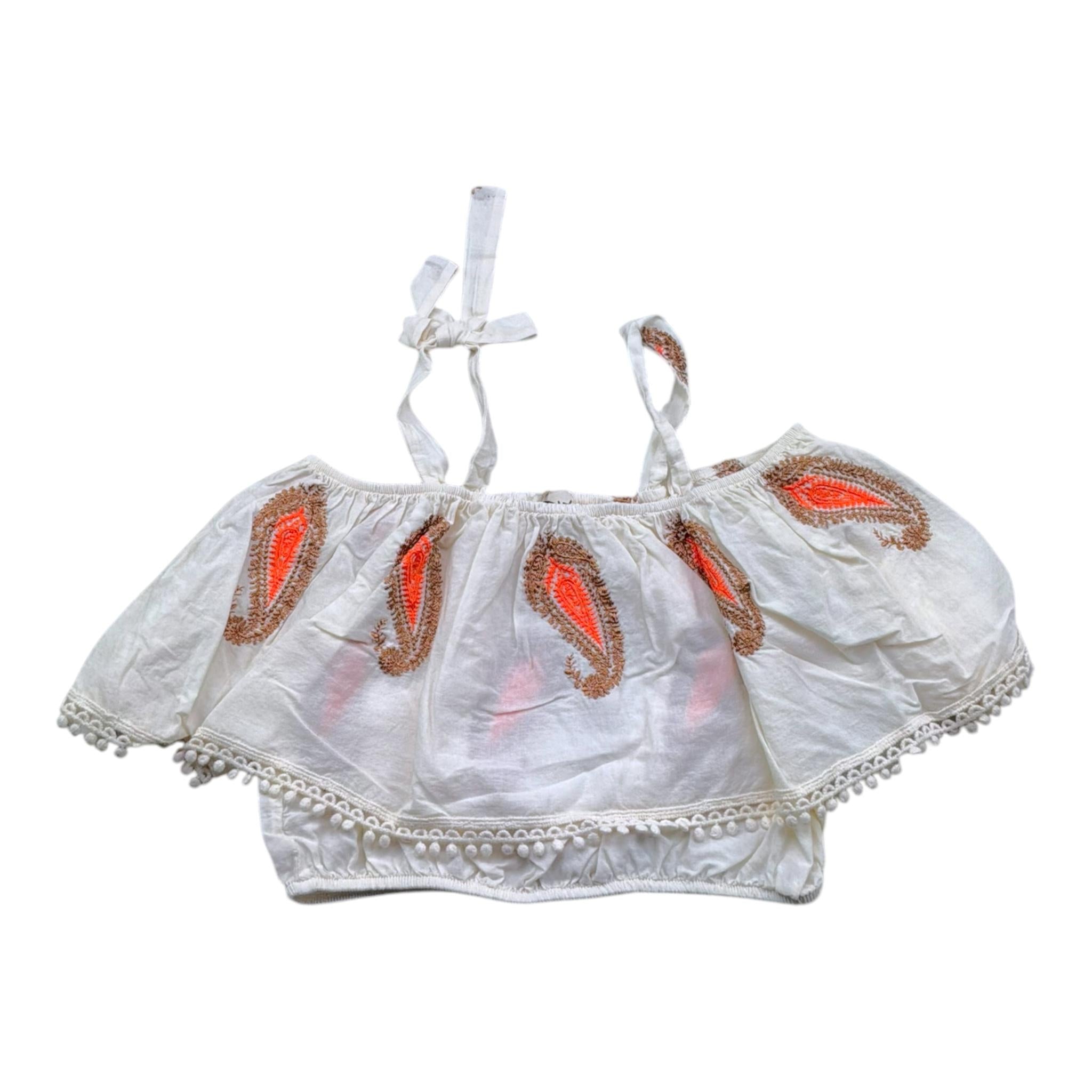 Dixie Top Tinta Unita con Stampa Ricamata per Bambina CC32084G39 BEIGE DIXIE 