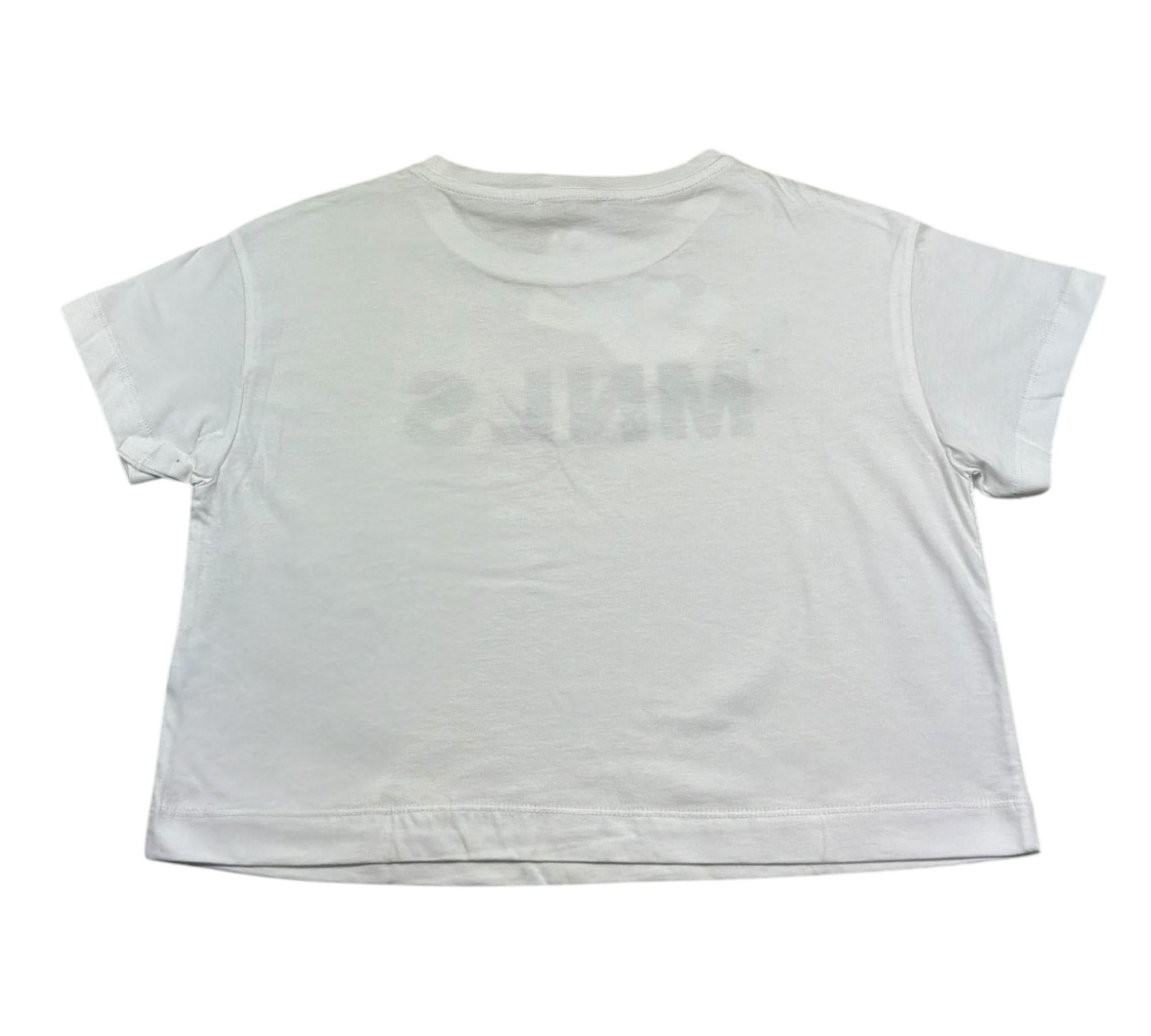 Monnalisa T-Shirt Girocollo Tinta Unita con Stampa  per Bambina 419606 BIANCO MONNALISA 