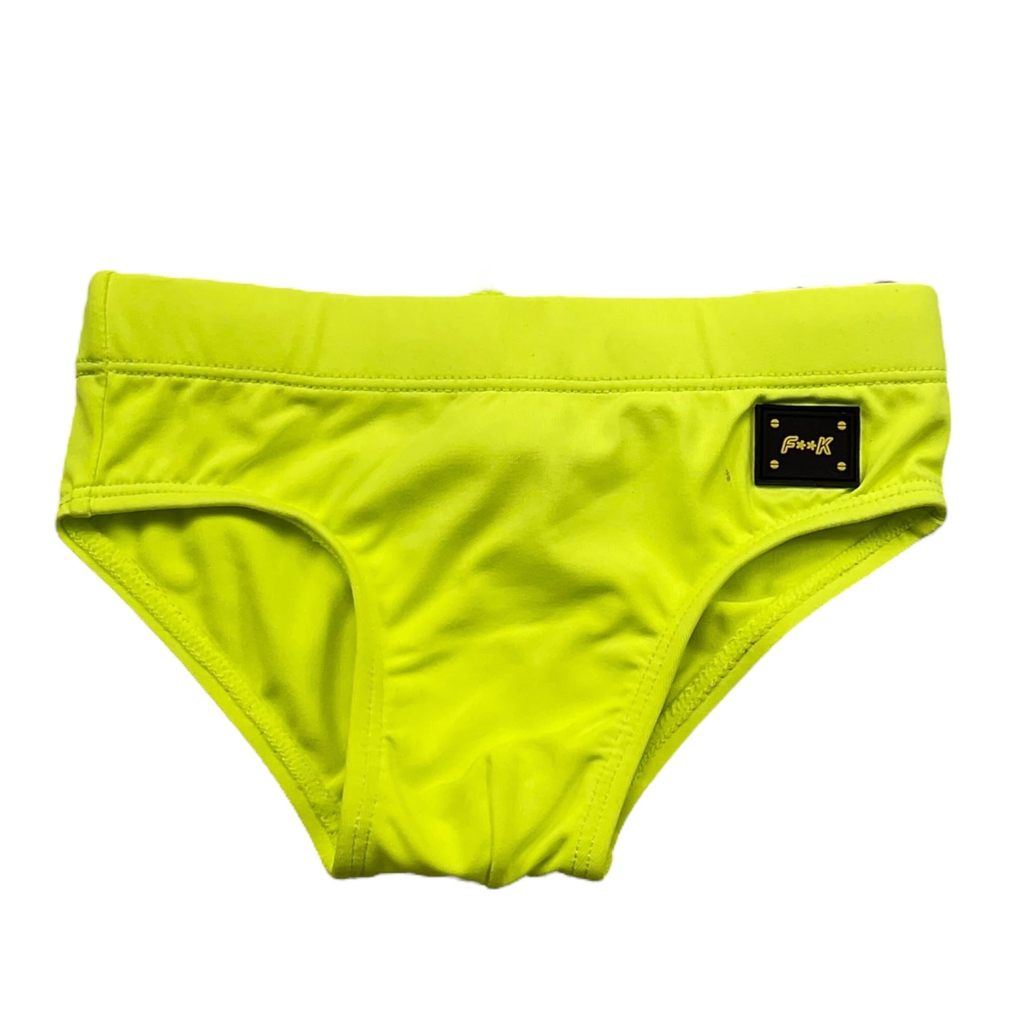 F**K Costume Mutandina Tinta Unita per Neonato FJ243010FY GIALLO FLUO F**K 