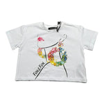 Fun & Fun T-Shirt Girocollo Tinta Unita con Stampa per Bambina FNBTS16855 BIANCO FUN & FUN 