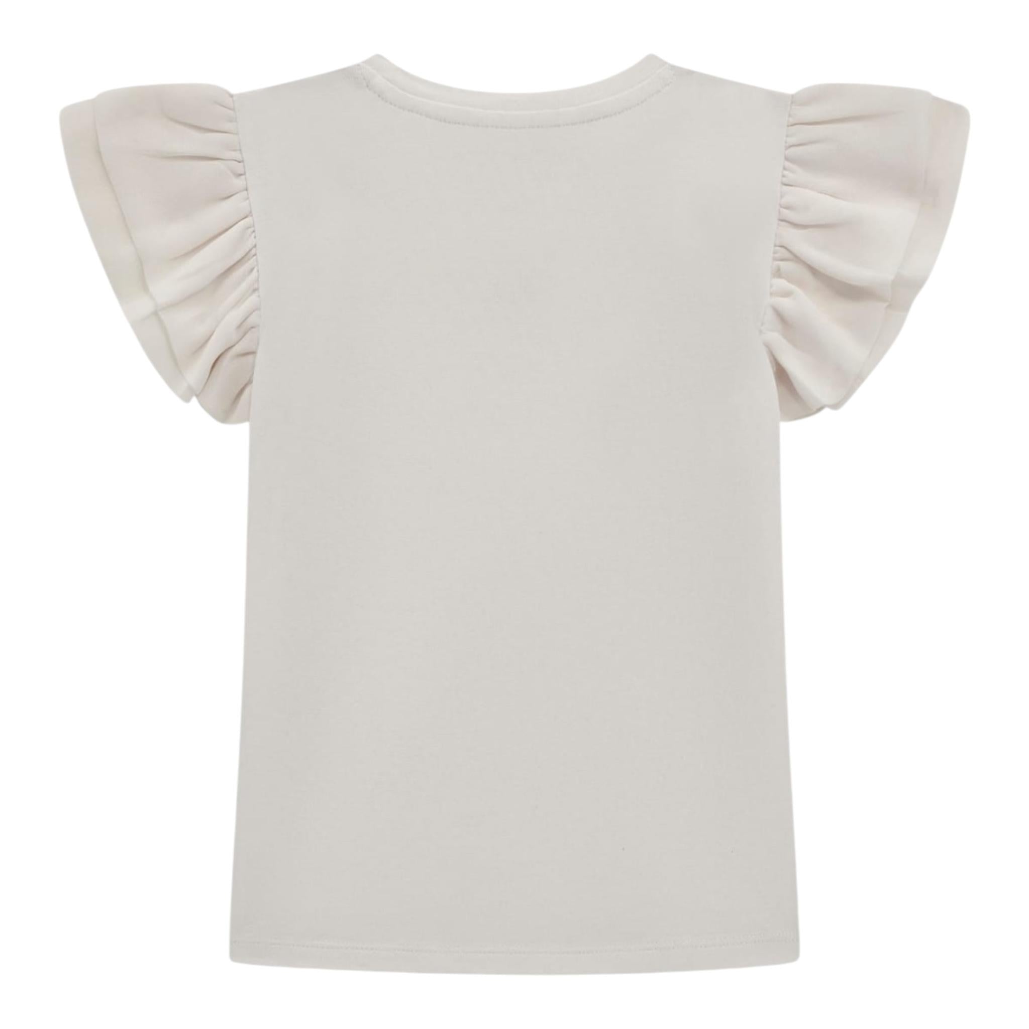 Guess T-Shirt Tinta Unita con Tulle per Bambina K5RI22K6YW4XJ BIANCO GUESS 