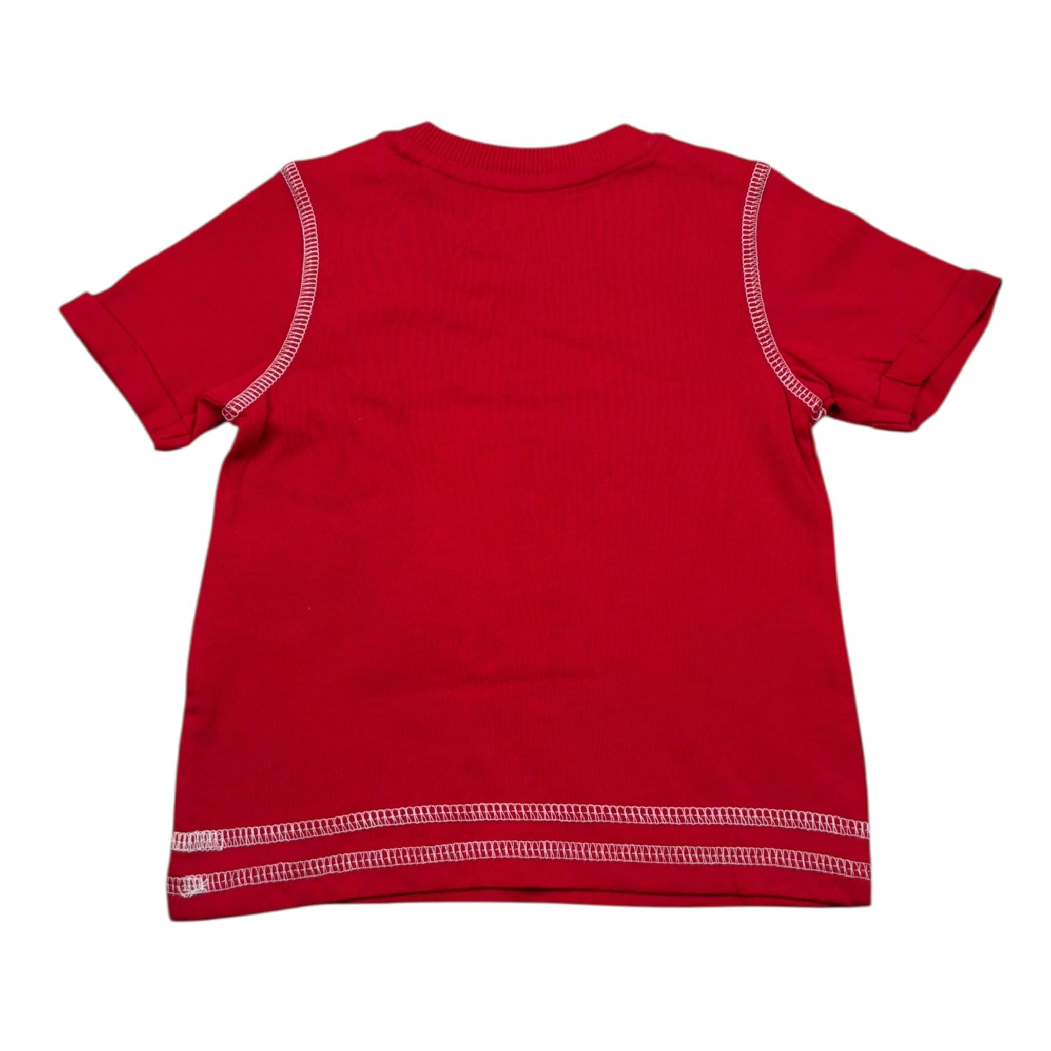 Guess T-Shirt Girocollo Tinta Unita con Stampa per Neonato N1RI15K8HM0 ROSSO GUESS 