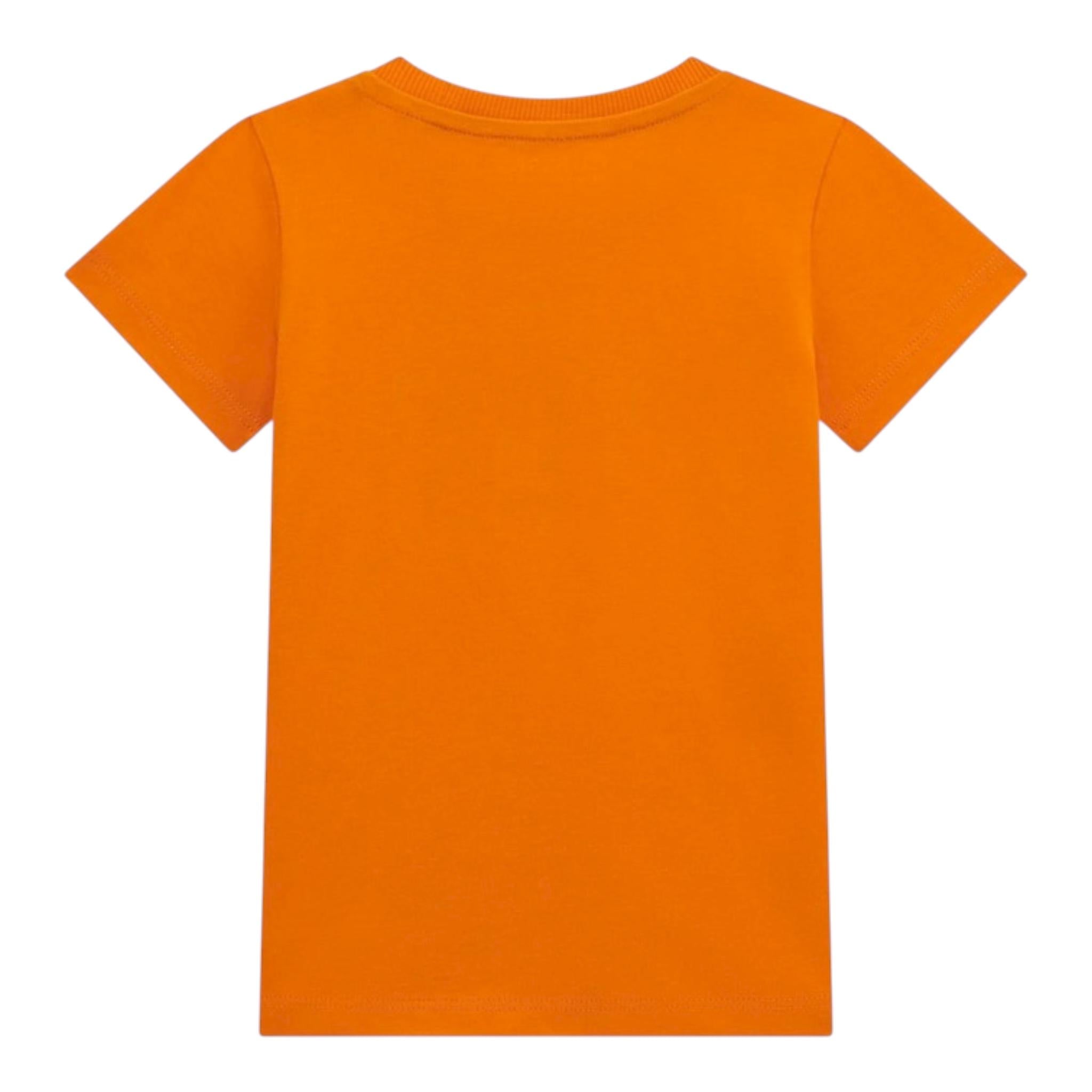 Guess T-Shirt Girocollo Tinta Unita con Stampa per Bambino N5RI25K8HM4 ARANCIONE GUESS 