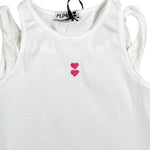 Please Canotta Tinta Unita A Costine per Bambina M019072G72 BIANCO PLEASE 